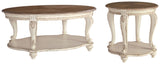Realyn Coffee Table with 1 End Table in White/Brown from Ashley - Luna Furniture