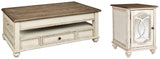 Realyn Coffee Table with 1 End Table in White/Brown from Ashley - Luna Furniture