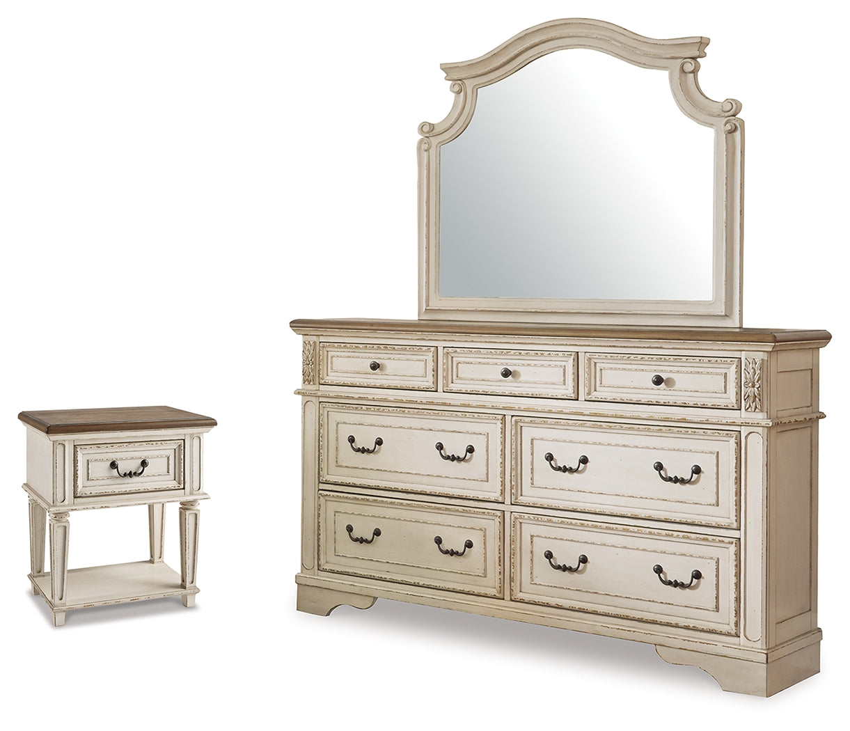 Realyn Dresser, Mirror and Nightstand – Luna Furniture