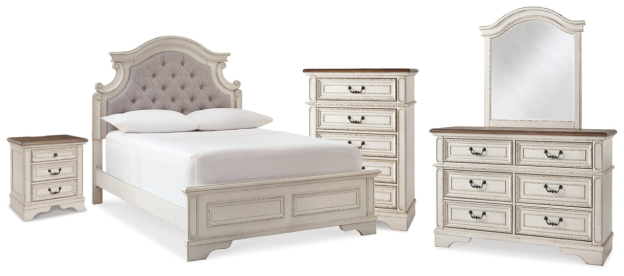 Realyn Full Panel Bed, Dresser, Mirror, Chest and Nightstand from Ashley - Luna Furniture