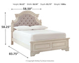 Realyn Full Panel Bed with Mirrored Dresser and Chest in Chipped White from Ashley - Luna Furniture