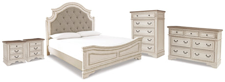 Realyn King Panel Bed, Dresser, Chest and 2 Nightstands from Ashley - Luna Furniture