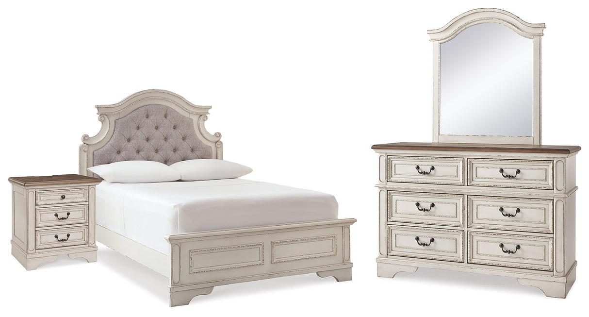 Realyn Two-tone Full Panel Bed, Dresser, Mirror and Nightstand from Ashley - Luna Furniture
