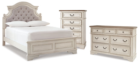 Realyn Two-tone Full Panel Bed, Dresser and Chest from Ashley - Luna Furniture
