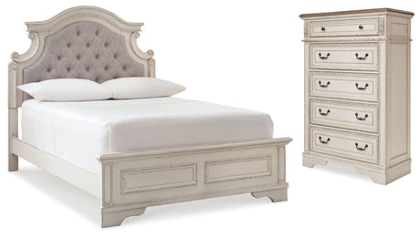 Realyn Two-tone Full Panel Bed and Chest from Ashley - Luna Furniture