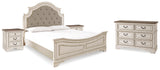 Realyn Two-tone King Panel Bed, Dresser and 2 Nightstands from Ashley - Luna Furniture