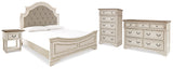Realyn Two-tone King Upholstered Panel Bed, Dresser, Chest and Nightstand from Ashley - Luna Furniture