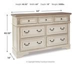 Realyn Two-tone Queen Panel Bed, Dresser, Chest and 2 Nightstands from Ashley - Luna Furniture