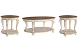 Realyn White/Brown Coffee Table and 2 End Tables from Ashley - Luna Furniture