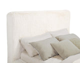 Rebecca Cream Faux Fur Upholstered Eastern King Bed from Coaster - Luna Furniture