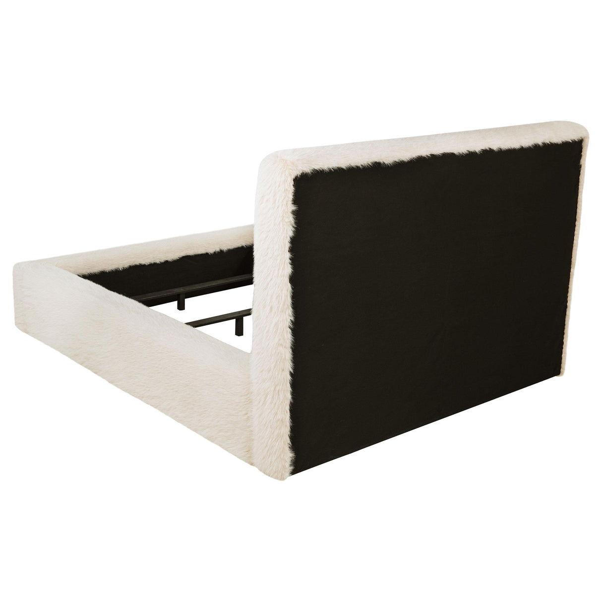 Rebecca Cream Faux Fur Upholstered Queen Bed from Coaster - Luna Furniture