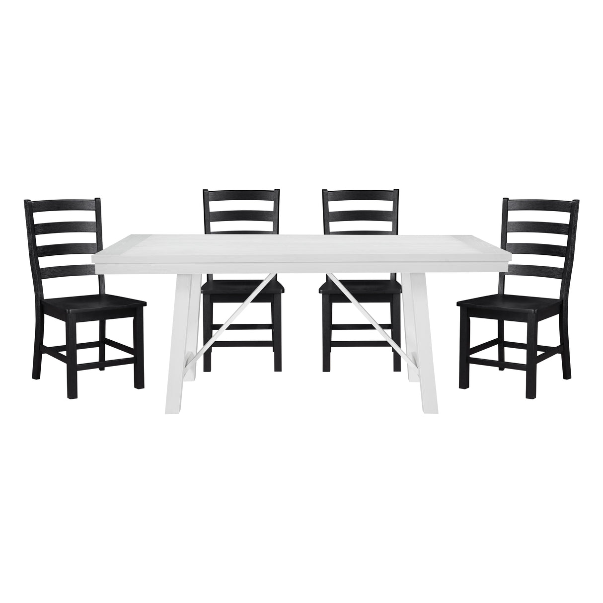 Redmond White/Black 5-Piece 72" Dining Set from Homelegance - Luna Furniture