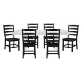 Redmond White/Black 7-Piece 72" Dining Set from Homelegance - Luna Furniture