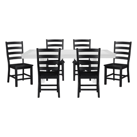 Redmond White/Black 7-Piece 72" Dining Set from Homelegance - Luna Furniture