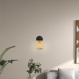 Reef 1-Light Rattan Wall Sconce with Black Metal Finish from Ashcroft Furniture - Luna Furniture