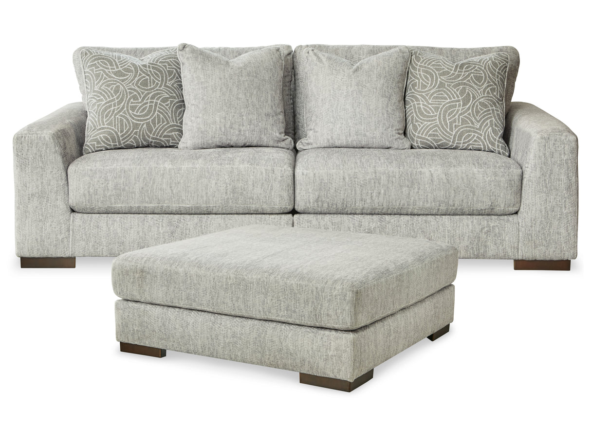 Regent Park Pewter 2-Piece Sectional with Ottoman from Ashley - Luna Furniture