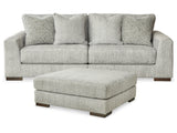 Regent Park Pewter 2-Piece Sectional with Ottoman from Ashley - Luna Furniture