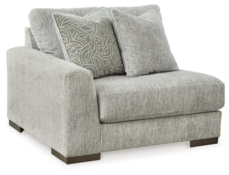 Regent Park Pewter 3-Piece Sectional with Ottoman from Ashley - Luna Furniture