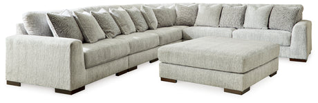Regent Park Pewter 6-Piece Sectional with Ottoman from Ashley - Luna Furniture