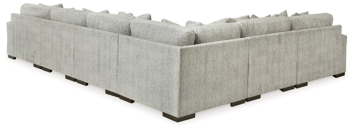 Regent Park Pewter 6-Piece Sectional with Ottoman from Ashley - Luna Furniture