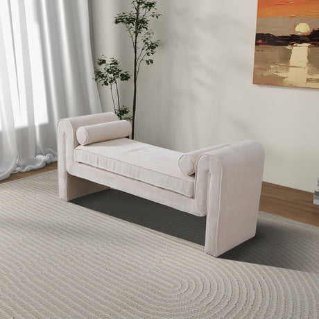 Regent Bench in Cream Chenille from Ashcroft Furniture - Luna Furniture