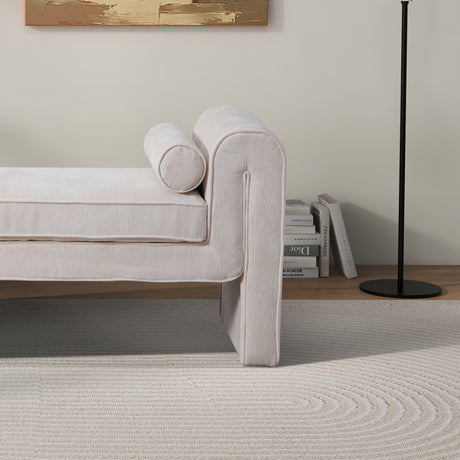 Regent Bench in Cream Chenille from Ashcroft Furniture - Luna Furniture