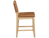 Reid Camel Vegan Leather 24″ Counter Stool, Sand Finish, Set of 2 from Steve Silver - Luna Furniture
