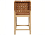 Reid Camel Vegan Leather 24″ Counter Stool, Sand Finish, Set of 2 from Steve Silver - Luna Furniture