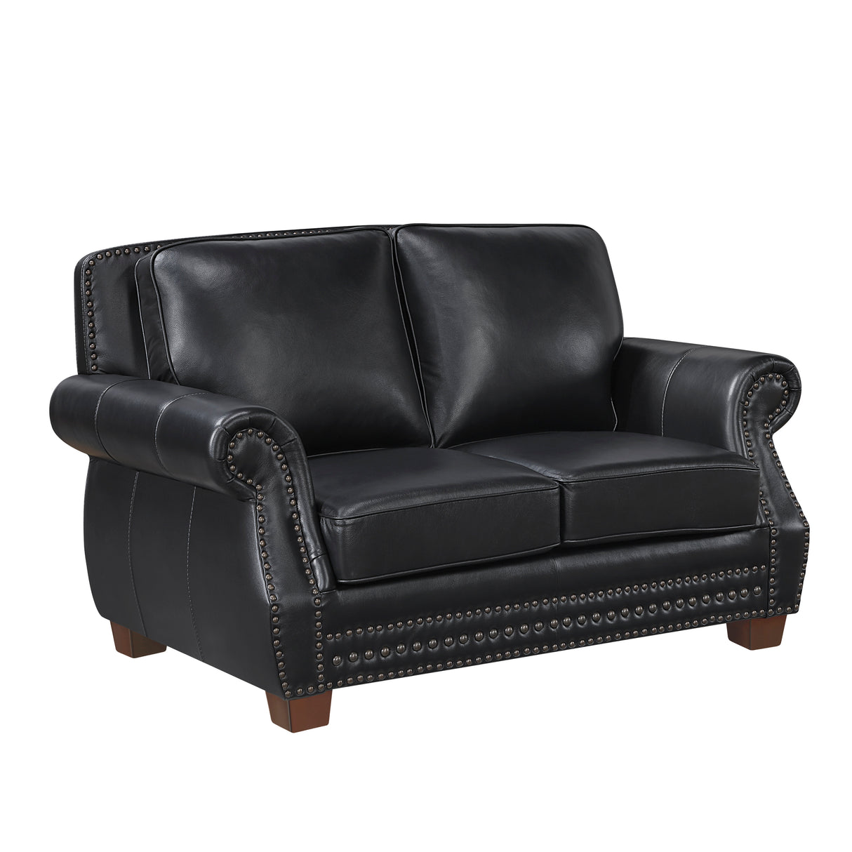 Remington Black Leather Love Seat from Homelegance - Luna Furniture