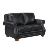 Remington Black Leather Love Seat from Homelegance - Luna Furniture