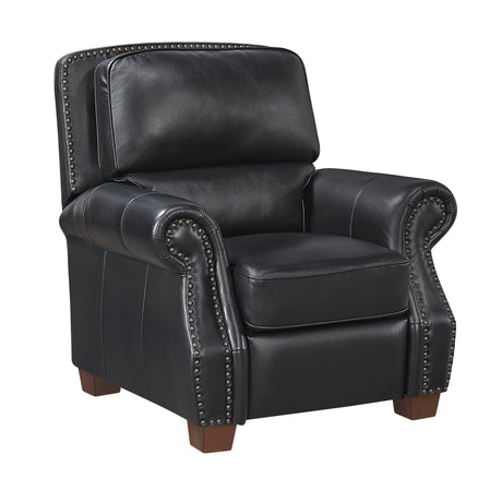 Remington Black Push Back Leather Reclining Chair from Homelegance - Luna Furniture