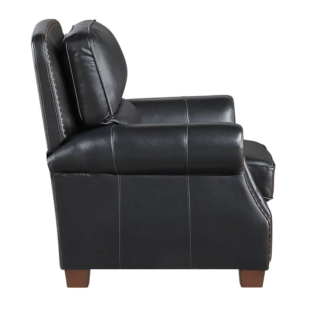 Remington Black Push Back Leather Reclining Chair from Homelegance - Luna Furniture