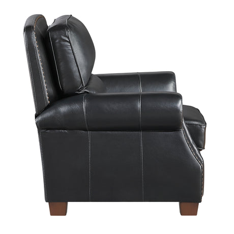 Remington Black Push Back Leather Reclining Chair from Homelegance - Luna Furniture