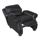 Remington Black Push Back Leather Reclining Chair from Homelegance - Luna Furniture
