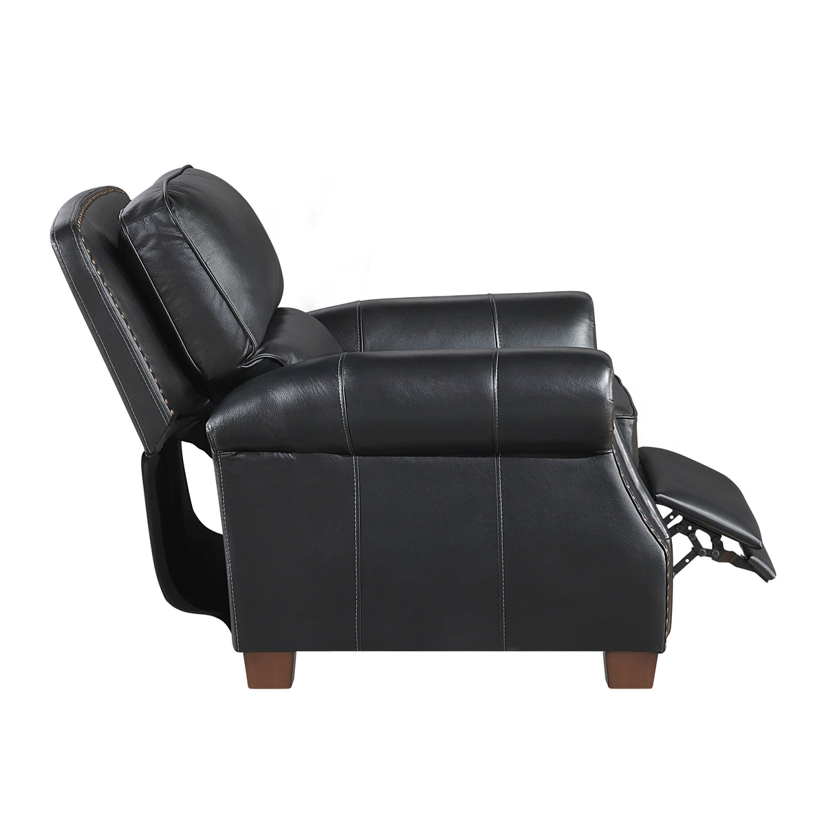 Remington Black Push Back Leather Reclining Chair from Homelegance - Luna Furniture