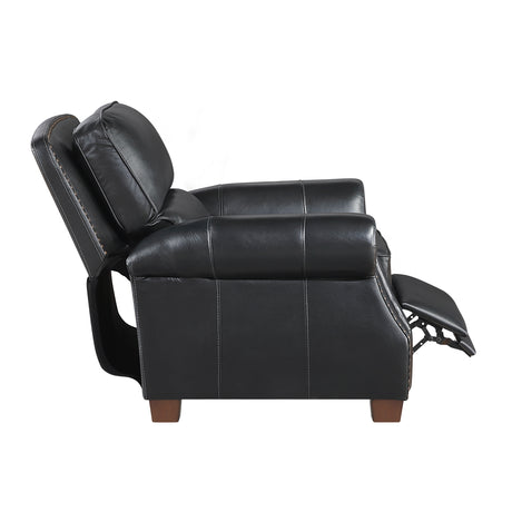Remington Black Push Back Leather Reclining Chair from Homelegance - Luna Furniture
