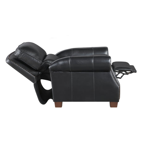 Remington Black Push Back Leather Reclining Chair from Homelegance - Luna Furniture