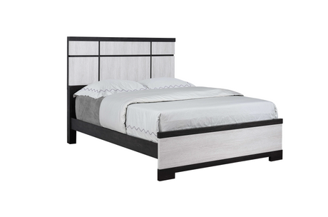 Remington Black/White King Panel Bed from Crown Mark - Luna Furniture