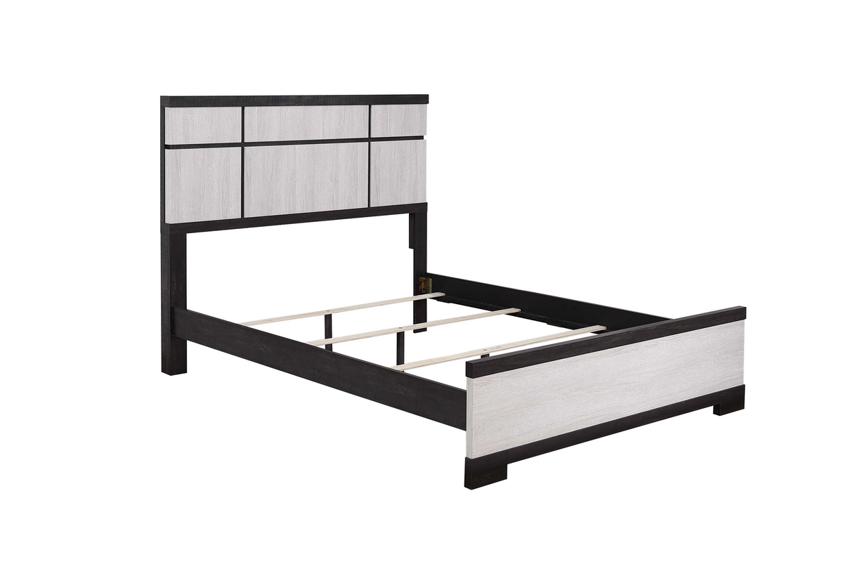 Remington Black/White King Panel Bed from Crown Mark - Luna Furniture