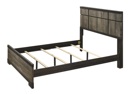 Remington Brown/Gray King Panel Bed from Crown Mark - Luna Furniture
