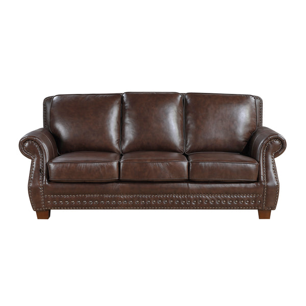 Remington Brown Leather Sofa