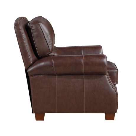 Remington Brown Push Back Leather Reclining Chair from Homelegance - Luna Furniture