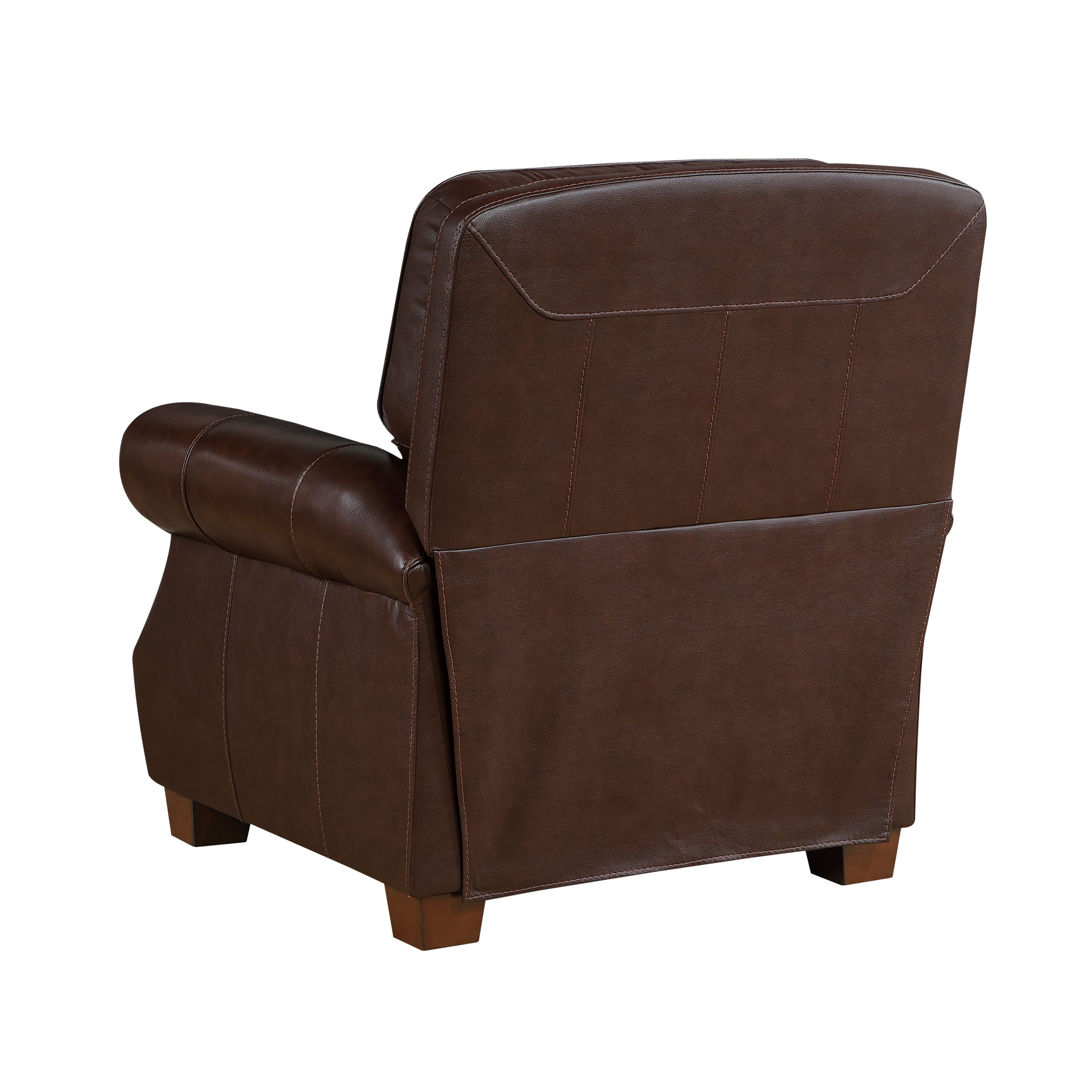 Remington Brown Push Back Leather Reclining Chair – Luna Furniture