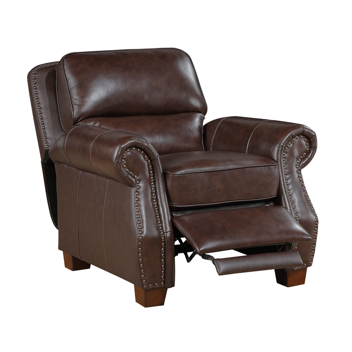 Remington Brown Push Back Leather Reclining Chair from Homelegance - Luna Furniture