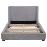 Rennes Gray Upholstered Queen Wingback Platform Bed from Coaster - Luna Furniture