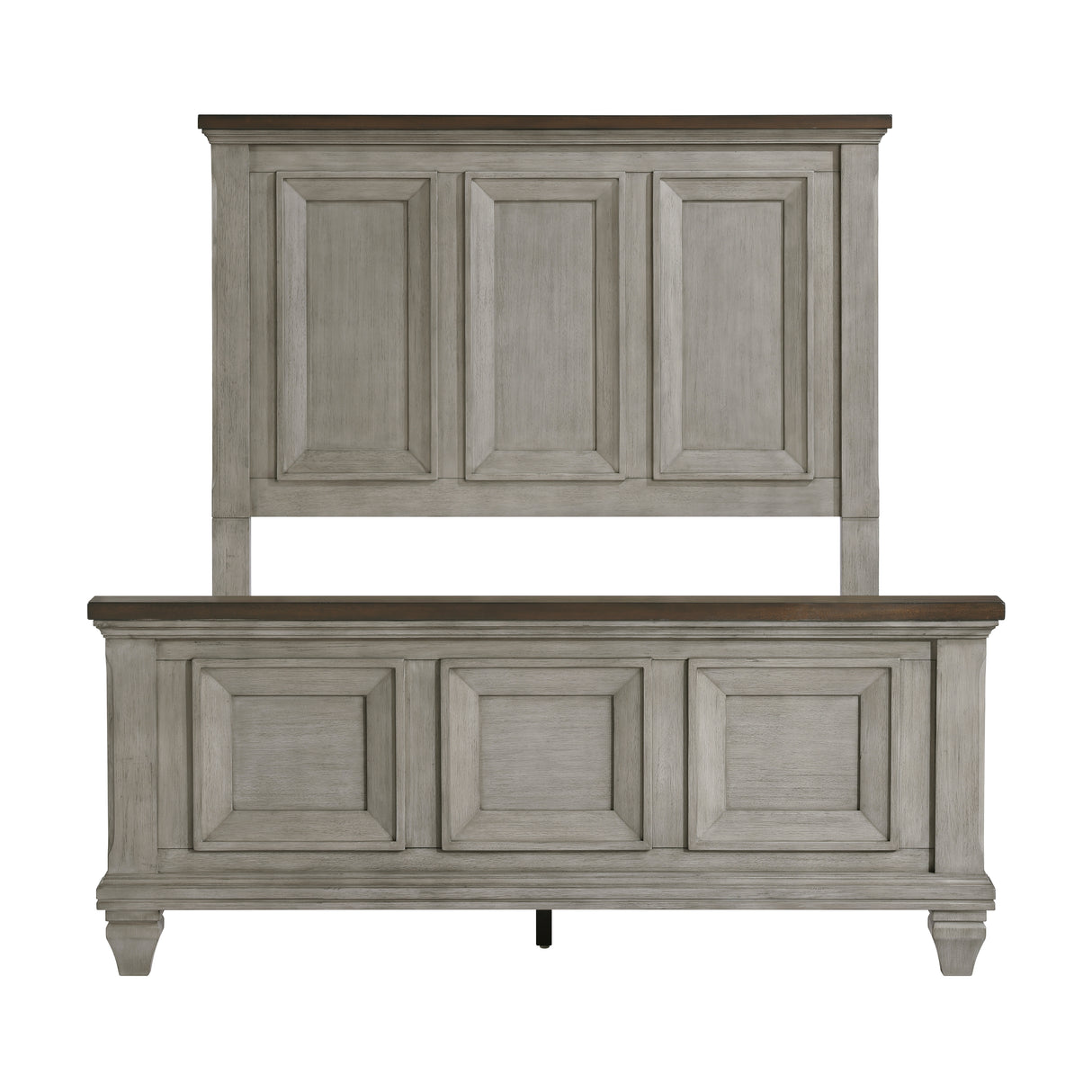 Renton Antique Gray/Brown King Panel Bed from Homelegance - Luna Furniture