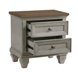 Renton Antique Gray/Brown Queen Bed, Dresser, Mirror, and Nightstand from Homelegance - Luna Furniture