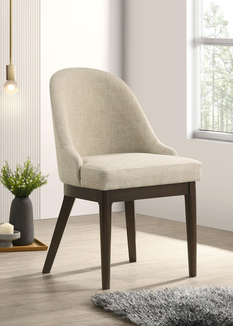 Reseda Oatmeal Upholstered Dining Side Chair, Set of 2 from Coaster - Luna Furniture