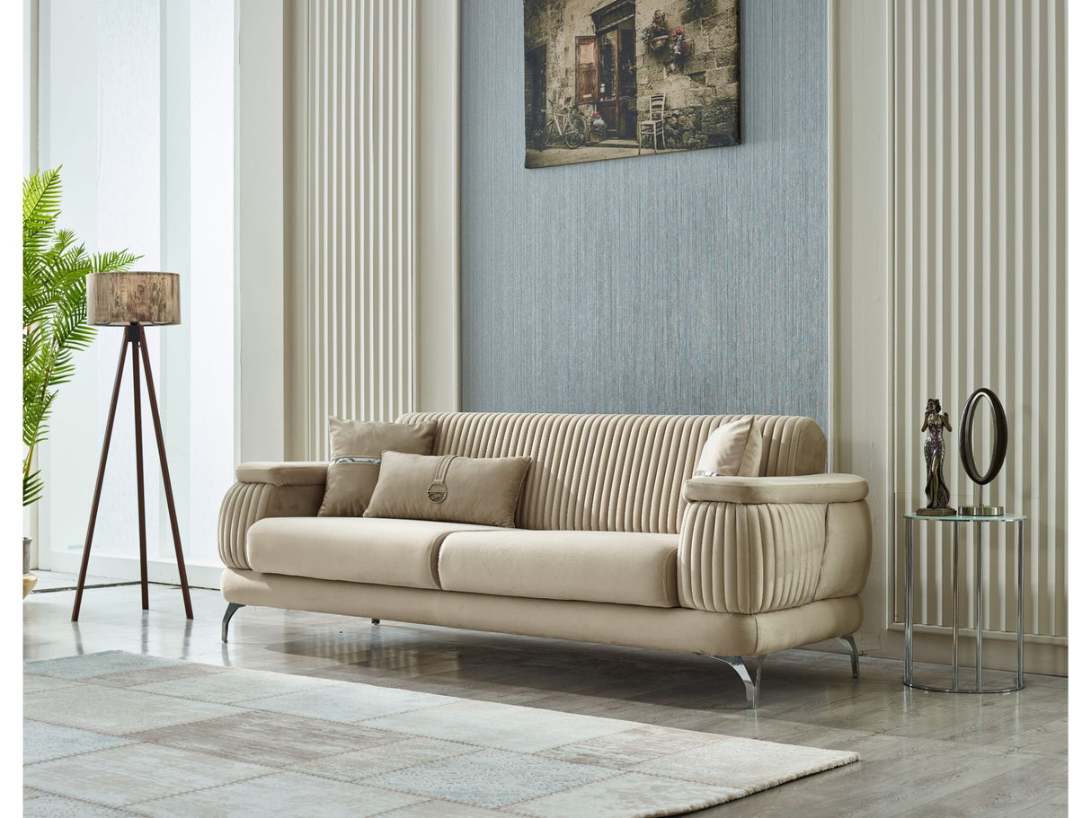 Resital Beige 3-Piece Living Room Set (Sofa & Loveseat & Chair) from Furnia - Luna Furniture