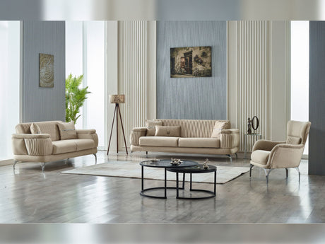 Resital Beige 3-Piece Living Room Set (Sofa & Loveseat & Chair) from Furnia - Luna Furniture